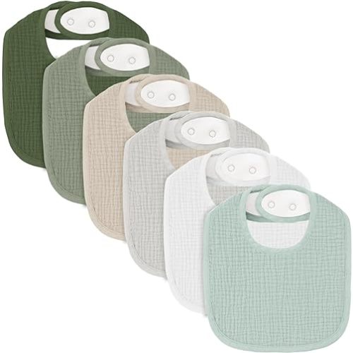 Muslin Baby Bibs for Boys Girls, Soft Cotton Baby Bibs for Drooling and Teething