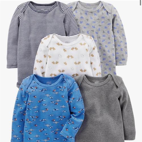 Simple Joys by Carter's Baby-Boys Long-Sleeve Bodysuit Pack of 5Bodysuit