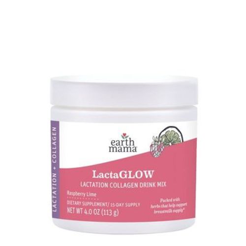 Earth Mama LactaGLOW Lactation Collagen Drink Mix Powder - 4oz: 15 Pack, 5g Collagen Per Serving