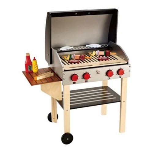 Hape Gourmet Grill Wooden Play Kitchen & Food Accessories, 22 Pieces
