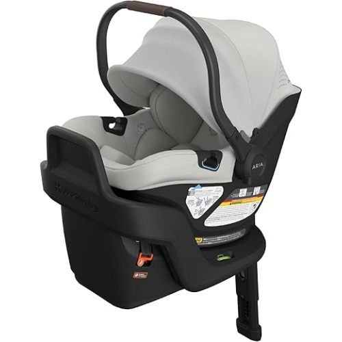 UPPAbaby Aria V2 Lightweight Infant Car Seat - Just Under 6 lbs - Base with Load Leg + Infant Insert + All-Weather FootCover Included - Direct Stroller Attachment - Savannah (Pearl Grey Mélange)