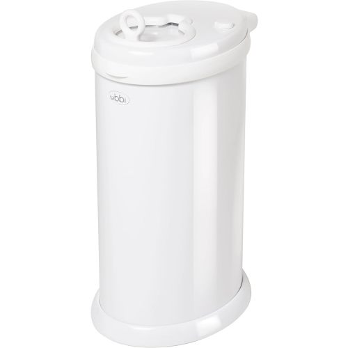 Ubbi Steel Diaper Pail, Odor Locking, No Special Bag Required, Award-Winning, Registry Must-Have, White
