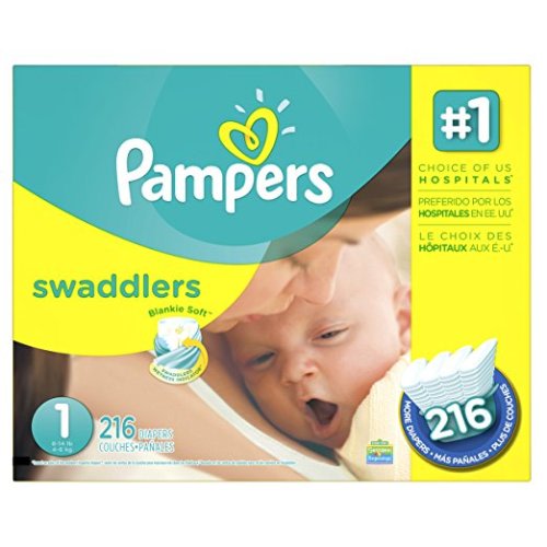 Pampers Swaddlers Disposable Diapers Newborn Size 1 (8-14 lb), 128 Count