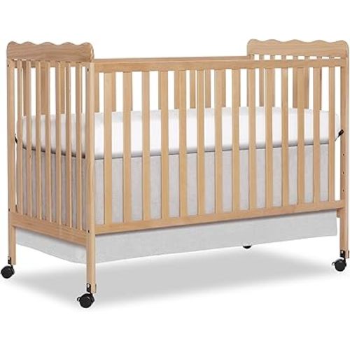 Dream On Me Carson Classic 3-in-1 Convertible Crib in Barnwood Natural, Greenguard Gold & Baby Safety Alliance Certified, with Locking Wheels, Converts from Baby Crib to Day Bed and Kids Sofa