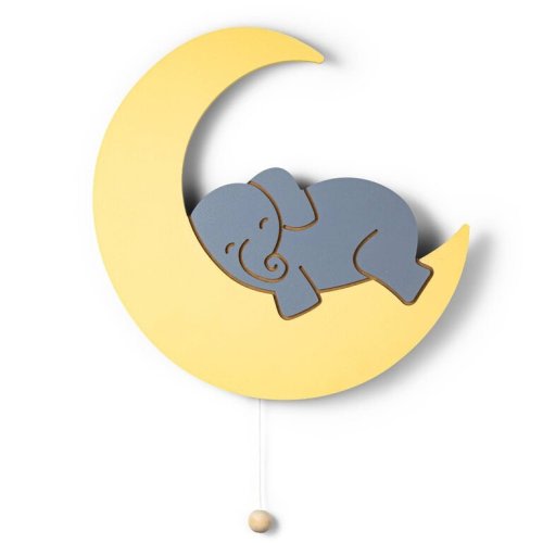 LumiDreams Elephant On Moon Wall Lamp - HipBabyGear