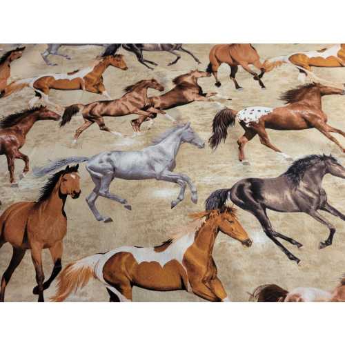 Wild Horses Baby Blanket – Cotton with Soft Minky Backing