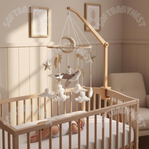 Space Baby Mobile for Crib, Moon Stars Baby Mobile, Neutral Baby Mobile, Montessori Baby Mobile, Crib Mobile, Nursery Decor, Newborn Gift