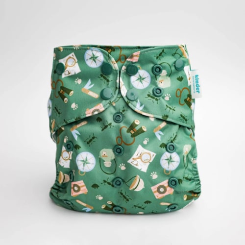 Animals and Insects: Essentials Pocket Cloth Diaper with Athletic Wicking Jersey, Grows with your Baby