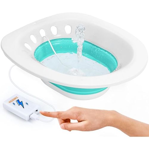Msiori Electric Sitz Bath for Toilet Seat- Suitable for Pregnant Women and Perineal Care, Hemorrhoids, Sits Bath Kit for Women, Perineal Soaking - Yoni Steam Seat - Collapsible