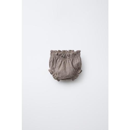 CHECKERED BOTTOMS - Brown / Ecru | ZARA United States