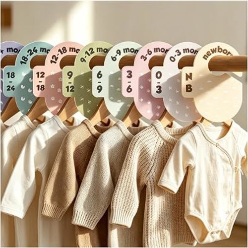 8-Color Baby Closet Dividers Nursery Baby Clothes Size Organizer Dividers