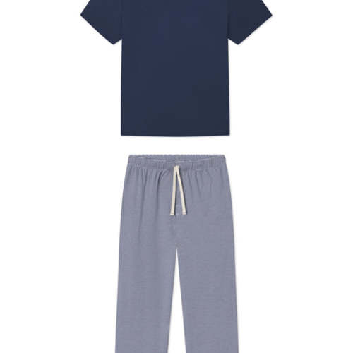 LAKE | Men | Pima Cotton Pajamas | True Navy Men's Pima Sleep Short-Long Set