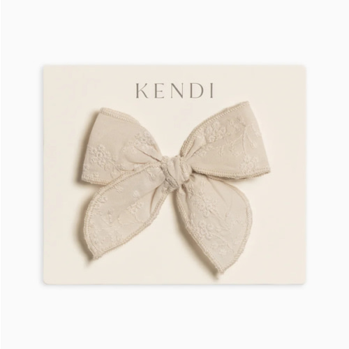 Eyelet Bow Clip - Ribbed Collection