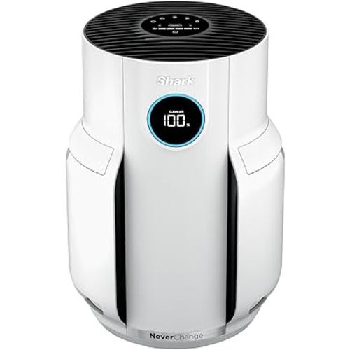 Shark Air Purifier for Home, NeverChange, for Large Room, Bedroom, Home Office, HEPA-Exceeding Filter, Captures Pollutants, Pet Dander, Dust, Odor, Smoke, and More, HP153, White