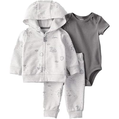 Carter's Baby Boys' 3 Piece Plaid Patch Little Vest Set