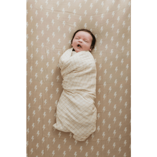 Forever French Muslin Swaddle - Golden Grid – Atara & Co
