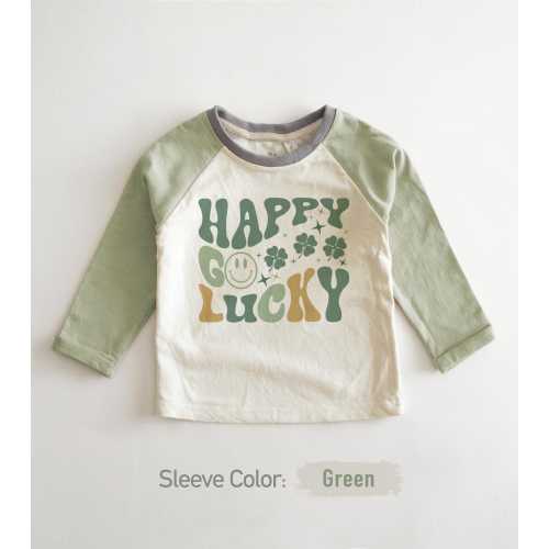 Happy Go Lucky Lucky Toddler Shirt - St Patrick's Day Kids Shirt - Retro Natural Toddler Tee