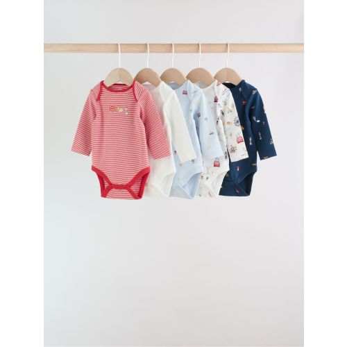 Red Baby London Long Sleeve Bodysuits 5 Pack