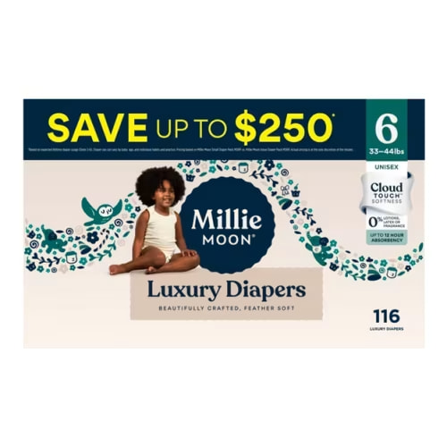 Millie Moon Luxury Disposable Diapers - Size 6 - 116ct