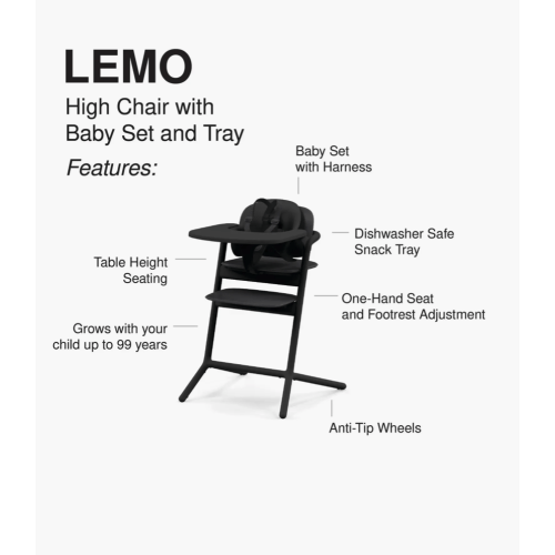 Cybex - LEMO 3-in-1 High Chair with Baby Set & Tray