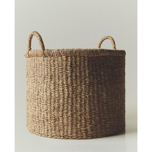 LARGE SEAGRASS BASKET WITH HANDLES | Zara Home United States of America