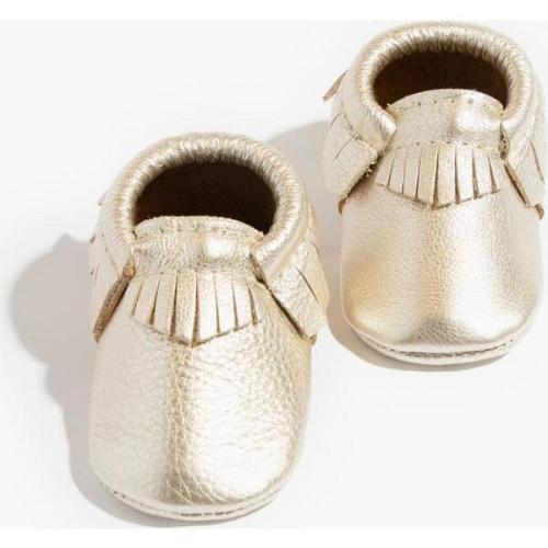 Moccasin Baby Shoe Soft Sole, Platinum - Freshly Picked | Maisonette