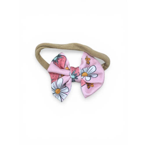 Strawberry Floral Nylon Bow – Jena Bug Baby