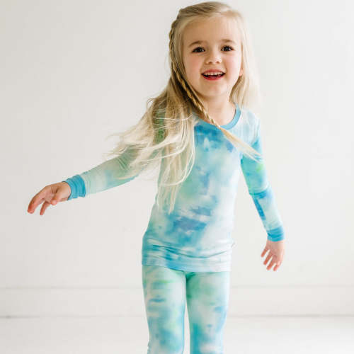 Tidepool Watercolor Two-Piece Pajama Set - Little Sleepies