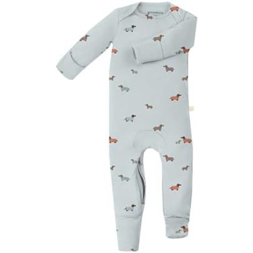 GUNAMUNA Unisex Baby Toddler Ultra-Soft Convertible Pajama, Footie or Romper Sleeper with Diaper Zipper, Newborn to 24 Months