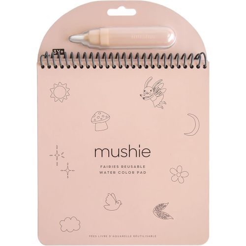 mushie Fairies Reusable Water Color Pad | Montessori Travel Activity Fairy Tale Book + Refillable Brush for Toddlers 3 Years+
