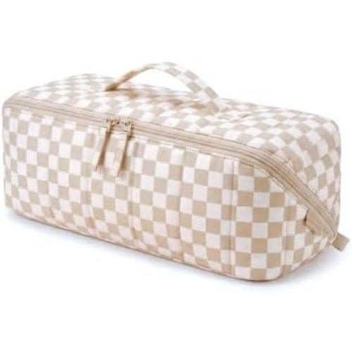 BAGSMART Hair Tools Travel Bag Compatible with Shark Flexstyle, Checkered
