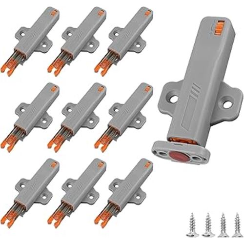 Push to Open Door Latch,10 Pack Non-Magnetic Heavy Duty Push Latch for Hidden Door Push Release Drawer Pull Touch Lock Tip On RV Closet Close Strong Pop Out,Push to Open Cabinet Hardware