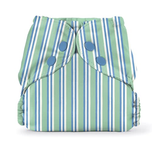 Esembly Cloth Diaper Cover - Reusable Swim Diaper, Waterproof, Breathable - Adjustable Outer Layer Over Absorbent Inner for Blowout Protection - Sunday Stripe, Size 2 (18-35lbs)