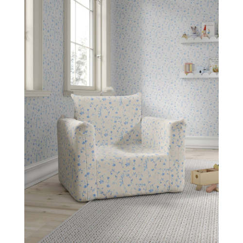The Hug Mini Chair in Blue Botanical | Nestig x Hill House Home