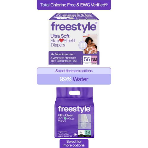 Freestyle Diapers Newborn, 56 Count & Fragrance Free Baby Wipes, 216 Count Bundle (Select for More Options)