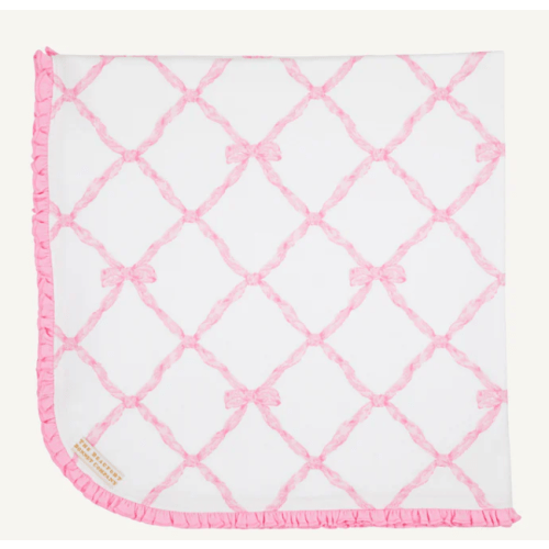 Baby Buggy Blanket - Belle Meade Bow with Pier Party Pink