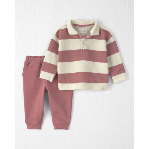 Baby Girl 2-Piece Organic Cotton French Terry Top & Pant Set - Little Planet | Carter's