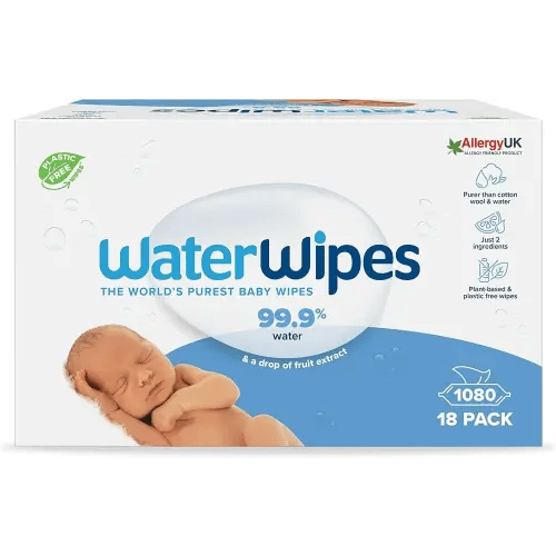 WaterWipes 1080 Pack, Biodegradable Baby Wipes, 99.9% Water Based Wet Wipes, Uns