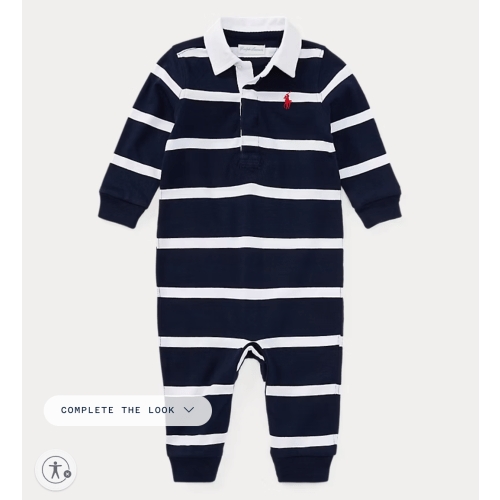 Baby Boys' Striped Cotton Rugby Coverall | Ralph Lauren