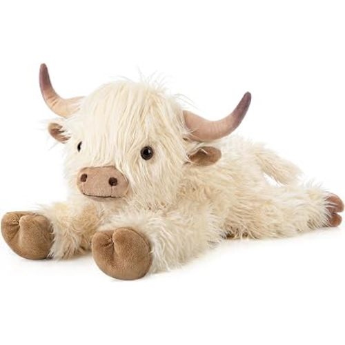 25" | 4.5 Pounds Highland Cow Weighted Stuffed Animals for Kid Adult, Microwavable Stuffed Animal Unscented, Cute Coolable Heatable Weighted Plush Warm Gifts for Christmas Birthday, Large Highland Cow