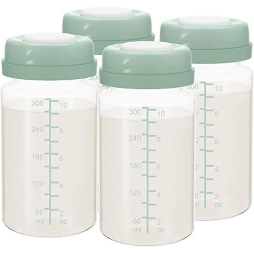 Milk Storage Bottle, Compatible with Momcozy Breast Milk Cooler, Also Compatible with Spectra S1 S2, Motif Luna Pumps, 4PCS