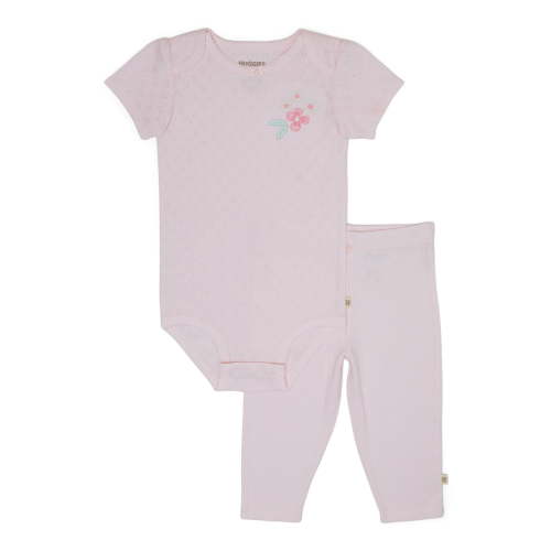 Huggies Baby Girl Pink Butterfly 2pc Organic Cotton Bodysuit and Pant Set, Sizes NB-24M