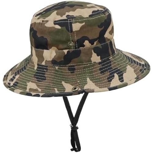 Toddler Sun Hat Bucket Boys-Camouflage Fishman Cap Packable