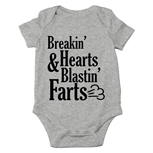 AW Fashions Breakin' Hearts & Blastin' Farts Baby Bodysuit Funny Cute Infant Clothing Baby Wear Apparel