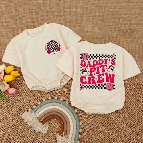 Daddy's Pit Crew Baby Romper, Racing Outfit, Father's Day Gift