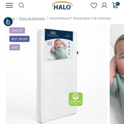 HALO DreamWeave Breathable Crib Mattress | Toddler Mattress | GREENGUARD Gold