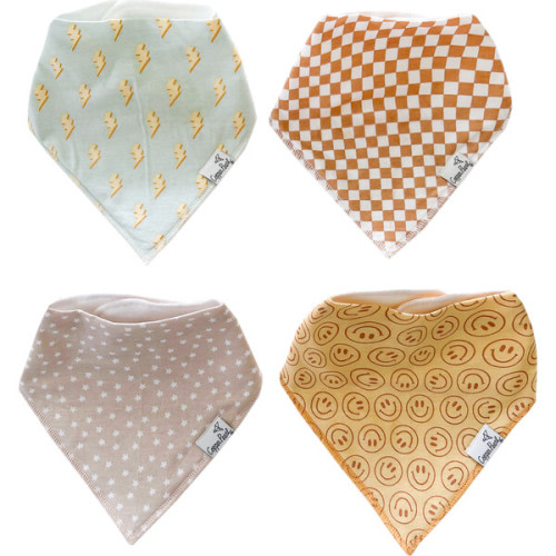 Vance Printed Bandana Bib Set, Multicolors (Pack of 4) - Copper Pearl | Maisonette