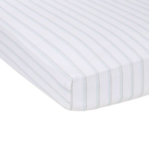 MiracleWare Muslin Crib Sheet - Blue Stripe: Fits 5" Deep Mattress, 100% Cotton, Thread Count 152