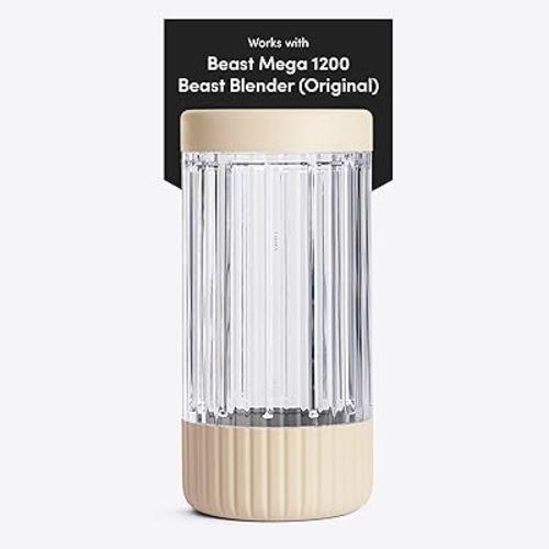 Beast Blending Vessel for Mega 1200 and Original Beast Blender | Ultra-Thick Tritan Blending Vessel + Storage Lid (1200mL, Sand)
