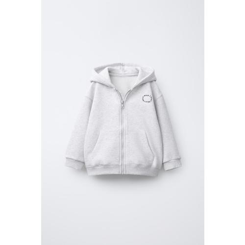 BASIC TEXT ZIP-UP SWEATSHIRT - Green | ZARA United States
